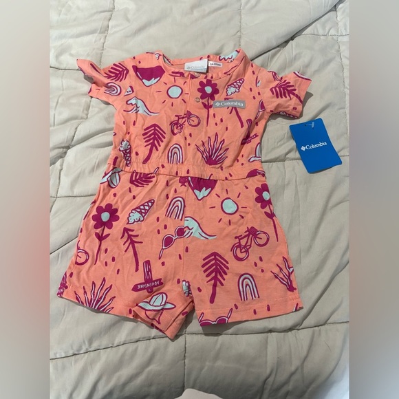 Columbia NWT baby girl coral reef vacation vibes playsuit 12/18 months - Picture 2 of 7